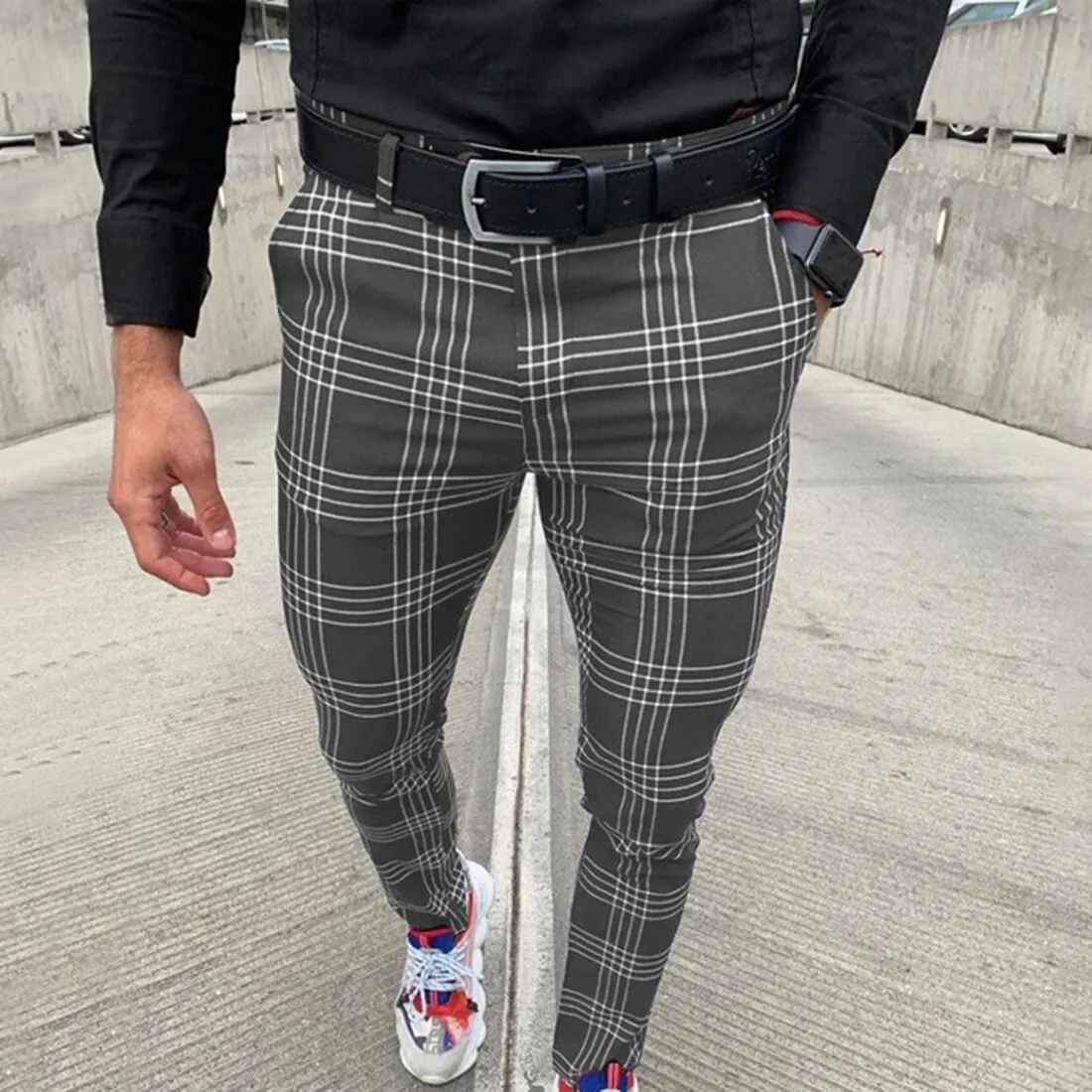 

2020 Plaid Printed Mens Pants Streetwear Harem Pants Formal Business Party Pencil Pants Casual Men Trousers Fashion Sweatpants