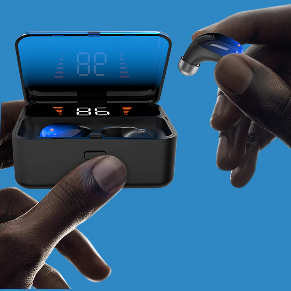 TWS Bluetooth наушники V5.0 сенсорные беспроводные наушники 9D стерео Спорт водонепроницаемый гарнитура Handsfree Светодиодный дисплей питания