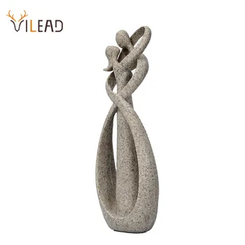 

VILEAD 30cm Sandstone Kissing Lover Statue Creative Anniversary Souvenirs Gift Wedding Souvenirs Figurines Vintage Home Decor