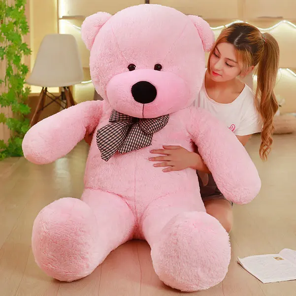 Детская одежда на рост 80, 120 см 7 цветов Teddy Bear Плюшевые игрушки Животные PP Хлопок проект "Медвежонок" Детская кукла дети ребенок день рождения на диванную подушку, синий - Цвет: pink
