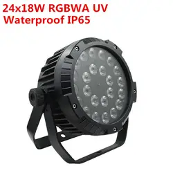 24X18 Вт IP65 Водонепроницаемый llvo Luces Par, DMX512 управление RGBWA UV 6в1 светодиодный PAR etapa профессиональное DJ оборудование дискотека luces