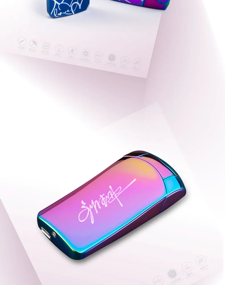 USB Зажигалка перезаряжаемая Электронная зажигалка насыщенный цвет сигаретная плазма сигара Arc Palse гром более легкий импульс мощный