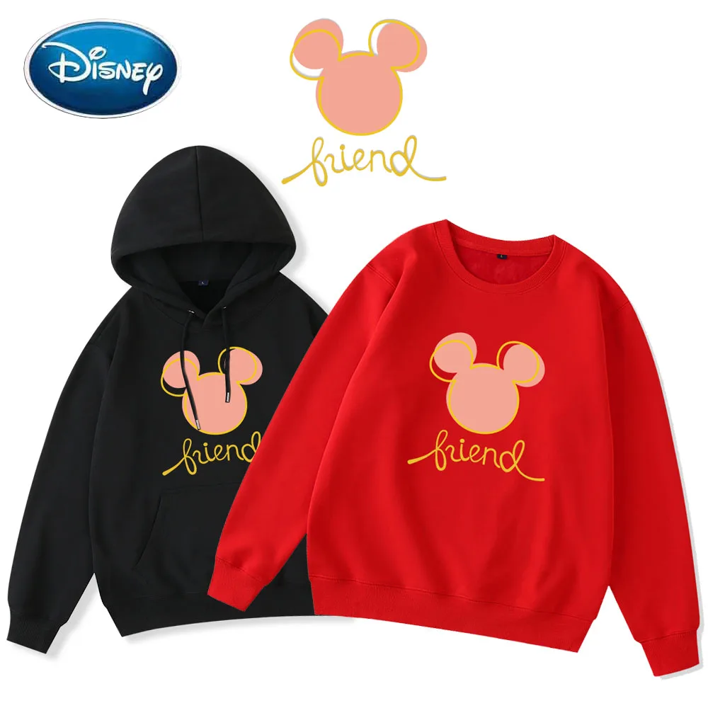 Disney модный Микки Маус с буквенным принтом пуловер капюшоном Harajuku пары унисекс