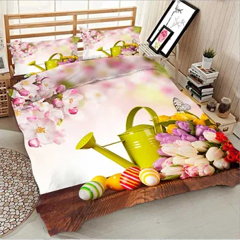 

WOSTAR Home Textiles floral bedding set summer bed linen 2/3pcs Bedclothes twin full Queen King Size Comforter Set Pillowcase