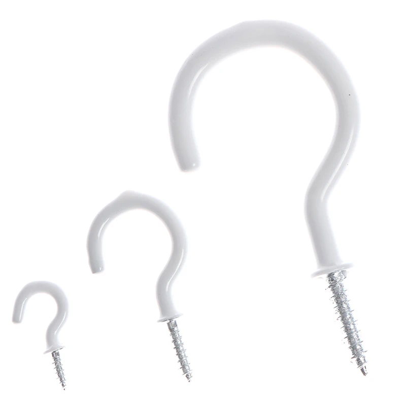 10pcsWhiteShoulderedHangerCupHooksHeavyDutyScrewInCeiling