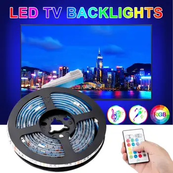 

Original 5V USB LED Strip Light Lamp Adjustable Lighting with Remote Control Music Change Color Festival Lighting Decoration
