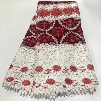 

african Guipure Lace Fabric 2020 African Nigerian water soluble Lace Fabric High Quality cord Lace Fabric for Wedding