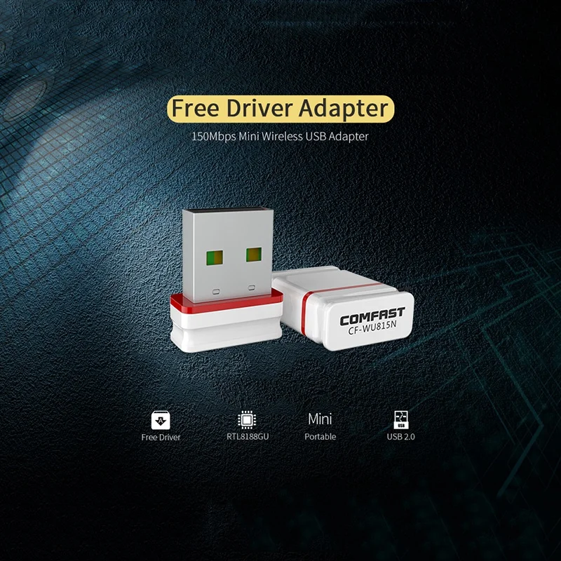 COMFAST Wifi адаптер мини беспроводная сетевая карта 150 Мбит/с функция Ap 2,4G Windows Pc приемник Wifi ключ Plug And Play Cf-Wu81