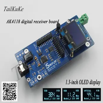 

AK4118 Digital Receiver Board SPDIF to IIS Supports XMOS / Amanero USB Card OLED Display