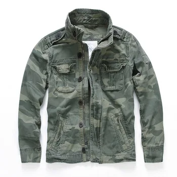 

Men Spring Bomber Jacket Camouflage Autumn Combat Jackes Military Pocket Outwear Army Coats Casual Male Cotton Size SA196