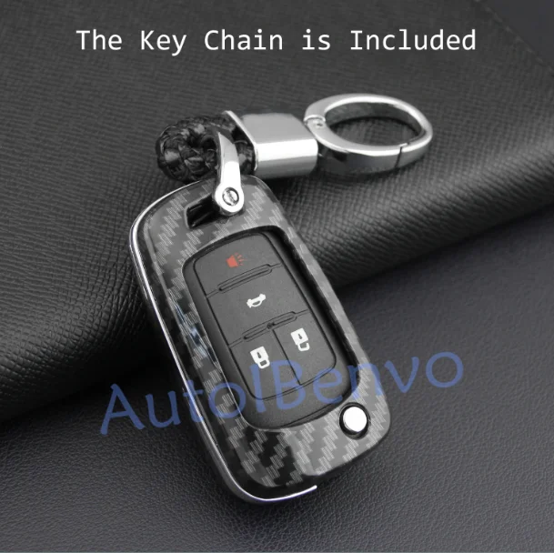 Contain Key Chain ABS углеродное волокно ключ защитная оболочка для Chevrolet Cruze Malibu Impala Equinox Buick Лакросс Королевский бис брелок аксессуары - Название цвета: Contain Key Chain