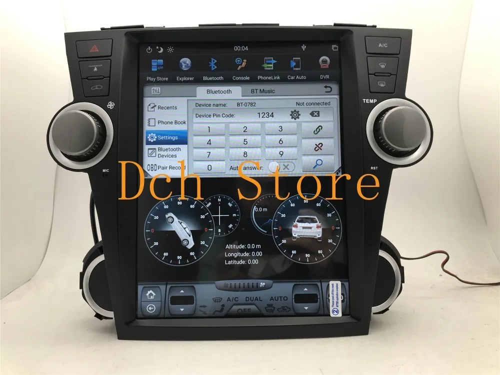 12,1 ''tesla стиль Android 8,1 автомобильный dvd-плеер gps для Toyota Highlander 2008- навигация 4G ram PX6 CARPLAY радио NAVI авто