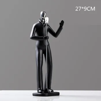 

ABSTRACTION MUSIC FIGURE STATUE SINGER PLAY THE VIOLIN TRUMPETER GUITAR MODERN ART RESIN CRAFTWORK HOME DECOR STORES L2963