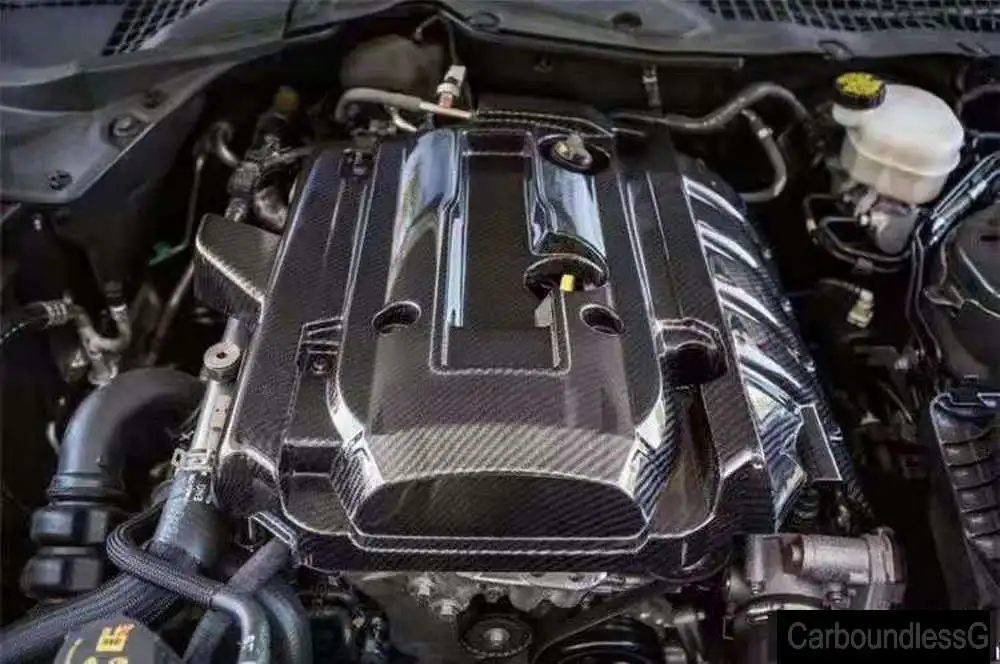 Крышка двигателя из настоящего углеродного волокна, декоративная крышка капота переднего бампера автомобиля для Ford Mustang 2,3 T