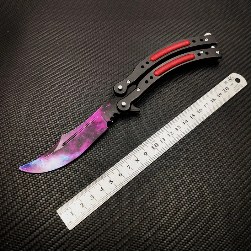 Starry Sky Разборка CS GO Karambit складной нож бабочка выцветает бабочка в лезвие ножа обучение без края Практика Инструмент - Цвет: Starry Sky
