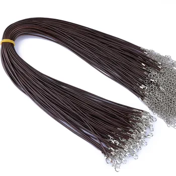 

20pcs 1.5mm Fauxs Leather Handmade Adjustable Braided Rope Pendant Charm DIY Findings Lobster Clasp String Cord Jewelry Making