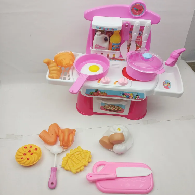Детский игровой домик, обучающая кухонная игрушка с фруктами, светильник и музыка, кухонная игрушка для приготовления пищи