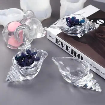 

DIY Conch Shape Storage Box Silicone Mold Handmade 3d Conch Mirror Epoxy Mould Make Jewelry Craft Tool Home Table Ornament