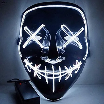 

Led Neon Glowing Mask Halloween Party Masque Masquerade Masks Neon Maske Light Glow In The Dark Horror Maska Masker Purge