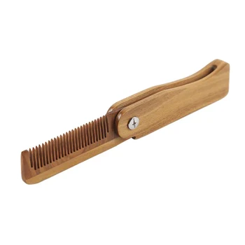 

Anti-Static Sandalwood Wooden Folding Beard Mustache Comb Hair Brush Wide USR