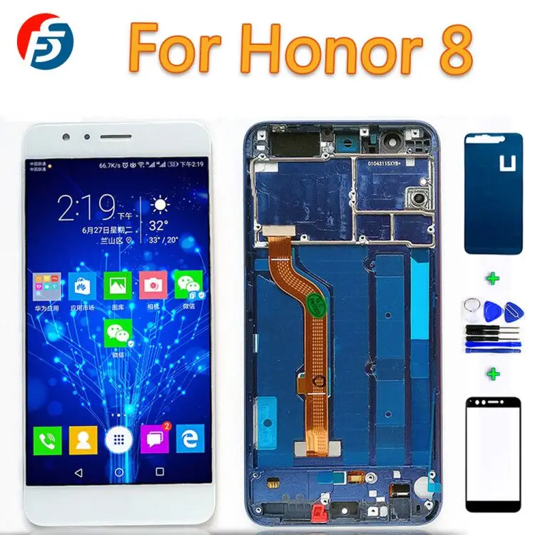 

100% Tested Touch Screen For Huawei Honor 8 5.2 inch LCD Display Digitizer Assembly Frame with Free Tempered Glass and Tool