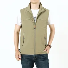 9898# Waistcoat Men's Spring And Autumn Casual Stand Collar Quick-Dry Breathable Fishing Photography Vest Men's Can Be Pri