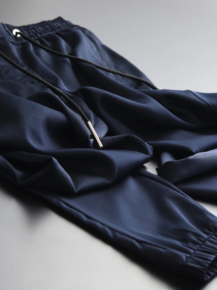 

Tencel Man Hight Quality Silky Ventilate Casual Mens Trousers Plus Size 3xl 4xl Luxury Blue Thin Skinny Pants Men