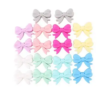 

1000pcs Bow Tie Silicon Beads BPA Free Bowknot Baby Teething Bead For DIY Jewelry Making Chewable Teether