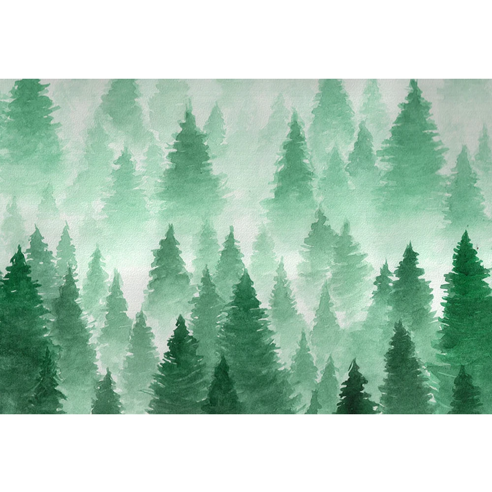 

Oil Painting Green Cedar Backdrop for Newborn Photography Mist Baby Kids Birthday Party Banner Christmas Photo Booth Background