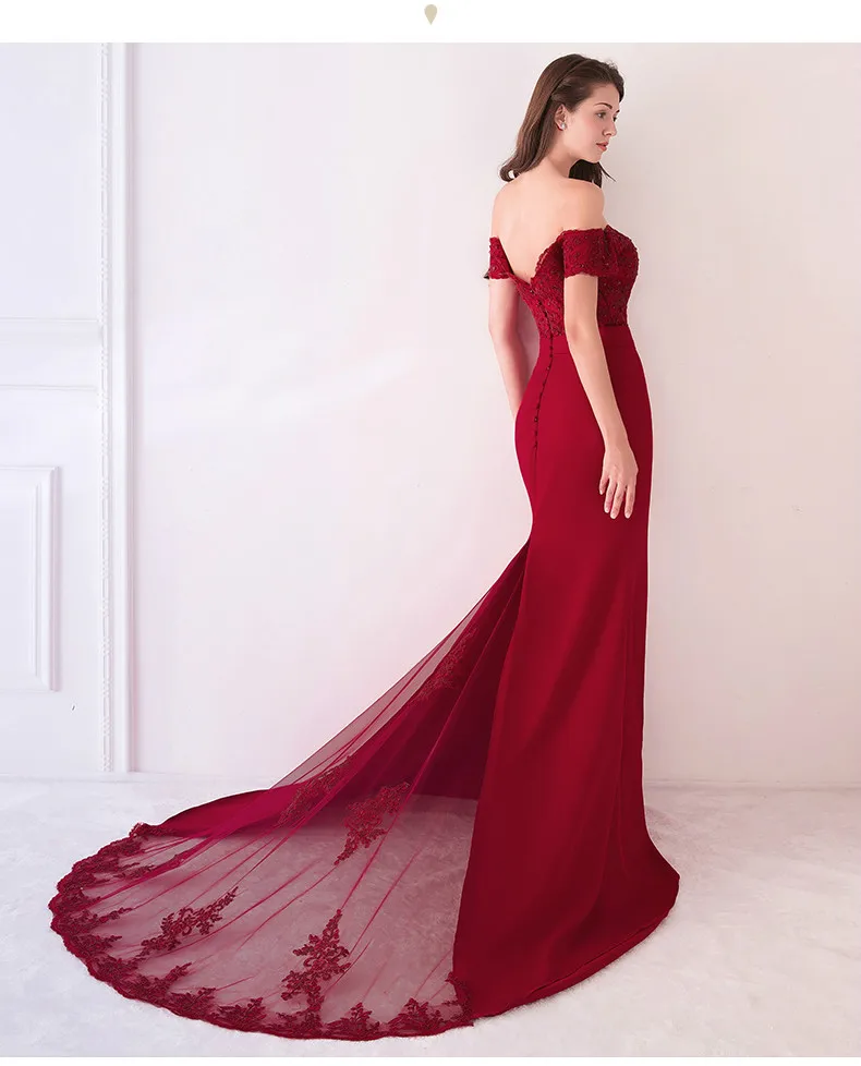 Elegant Boat Neck Appliques Lace Vestidos De Festa Longo Sequin Beading Mermaid Long Bridesmaid Dresses Wedding Party Gowns