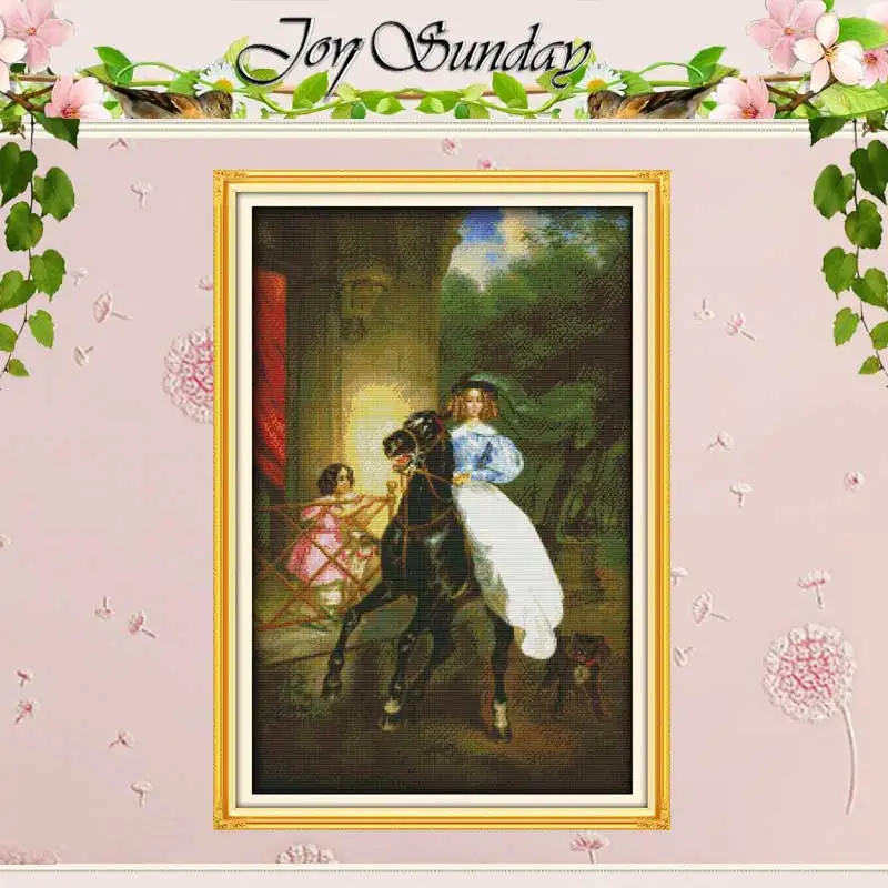 The Horse Riding Woman Patterns Counted Cross Stitch Set DIY 11CT 14CT 16CT Stamped DMC Cross-stitch Kit Embroidery Needlework cross stitch kit cross stitch tools