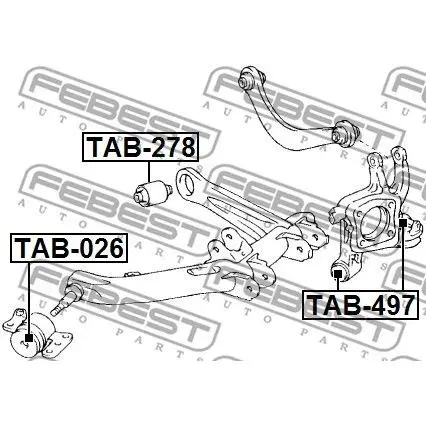 Сайлентблок цапфы Toyota Celica ZZT23# 99-06 FEBEST TAB-497