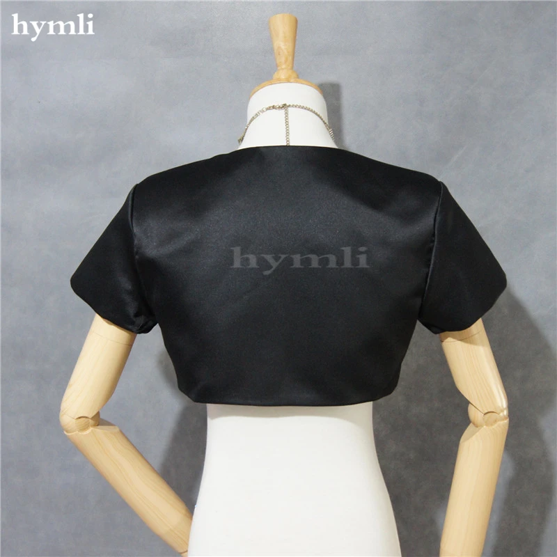 Royal Blue Satin Bolero Jacket Bridal Shrug Evening Cover Up Short Sleeve in S M L XL 2XL 3XL