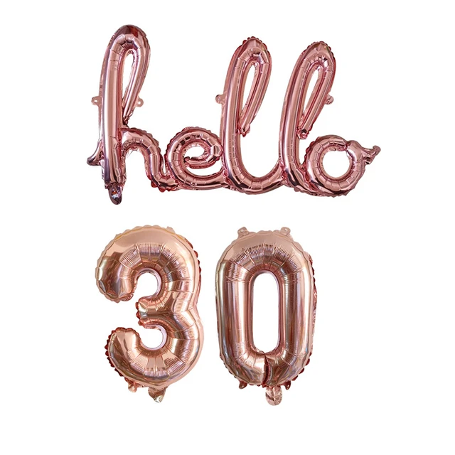 Décorations du 30e anniversaire, Hello 30, Or rose 30e