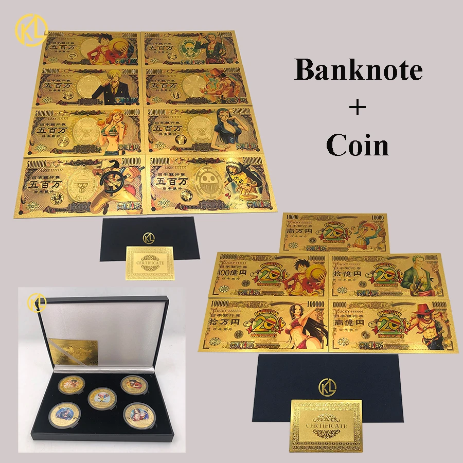 13 Designs Yen Card One Piece 5000000 Gold plastic Banknote for Classic Childhood Memory Collection | Дом и сад