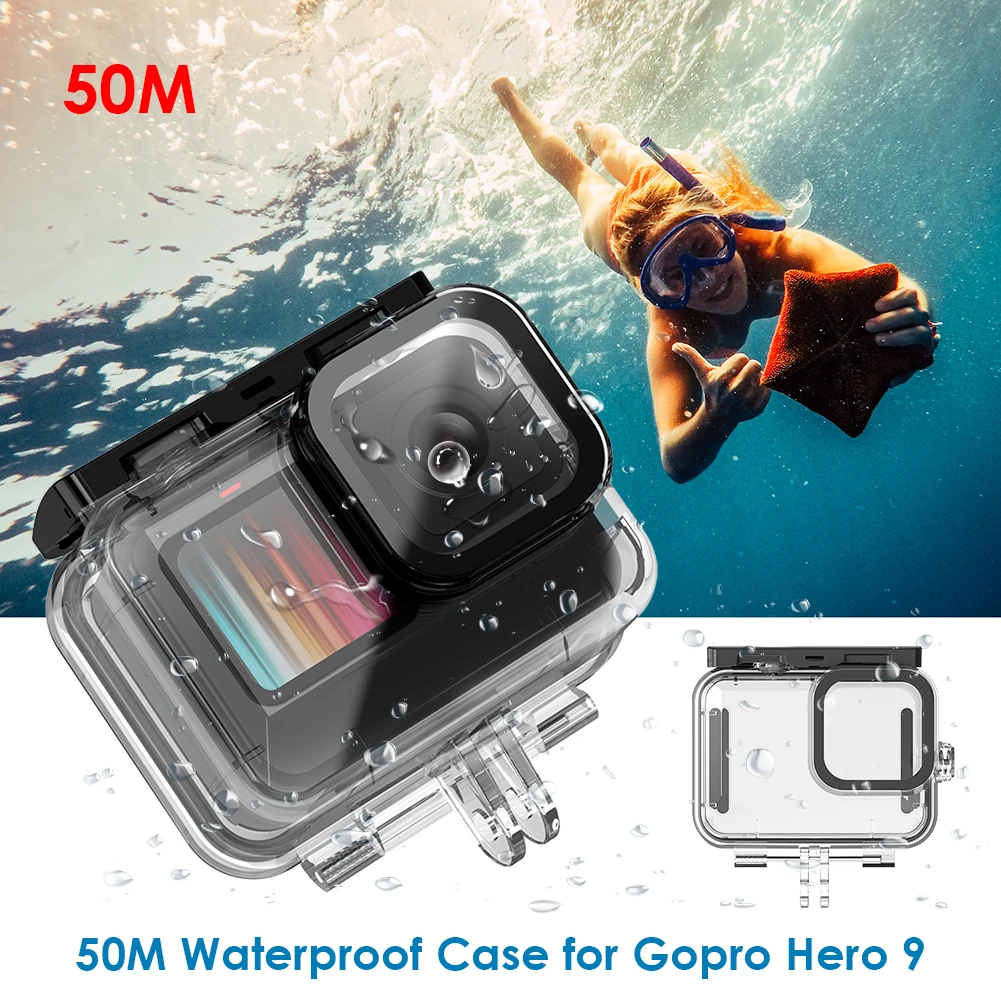 50atm Waterproof Housing Case For Gopro Hero 9 Clear Underwater Diving Protective Cover For Gopro Hero9 Action Camera Accessorie Sports Camcorder Cases Aliexpress