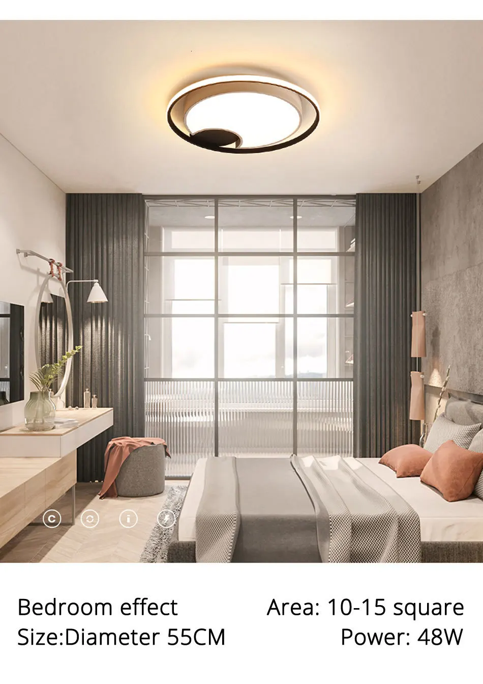 Современный Круглый акриловый светодиодный потолочный светильник для гостиной, спальни, с регулируемой яркостью, с дистанционным