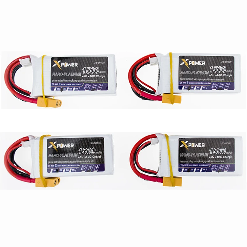

3S Lipo 11.1v 1500mAh 35C LiPo Battery T/XT60 Plug For RC Car/Airplane/Helicopter 11.1v Rechargeable Lipo Battery 4pcs