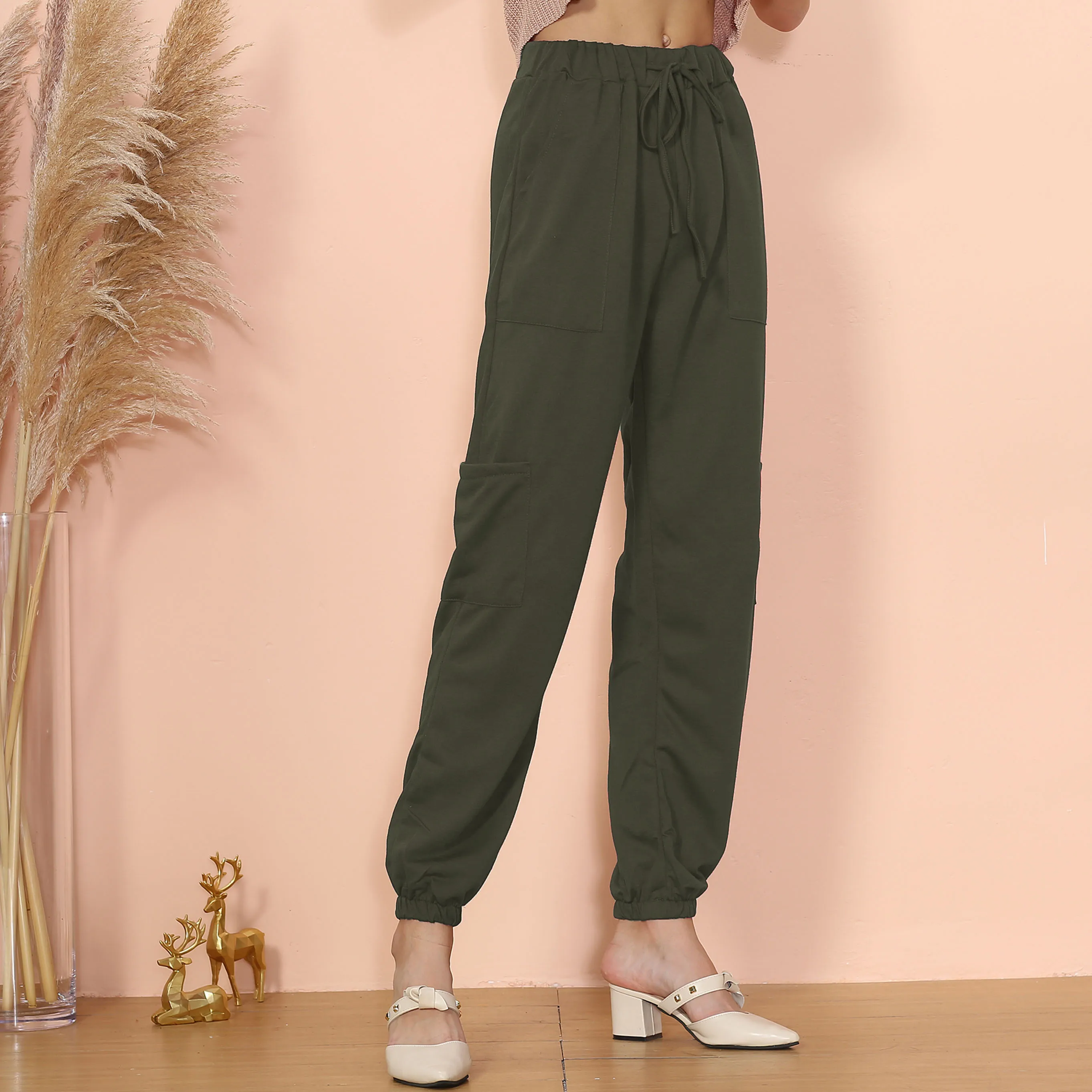 Женские брюки, черные спортивные брюки для бега, женские брюки, мешковатые спортивные брюки, серые джоггеры с высокой талией, повседневные женские брюки