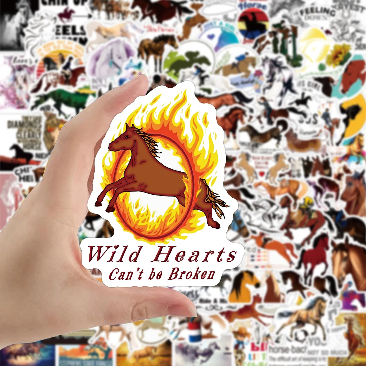 10/50/100pcs Cartoon Animal Horse Equestrian Show Graffiti Stickers Laptop Guitar Computer Phone Waterproof Sticker Kid Toy