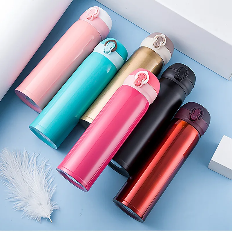 

304 Stainless Steel Insulated Cup Double Layer Heat Resistant Mouth Men And Women Portable Bounce Cover Large Capacity Water Bot