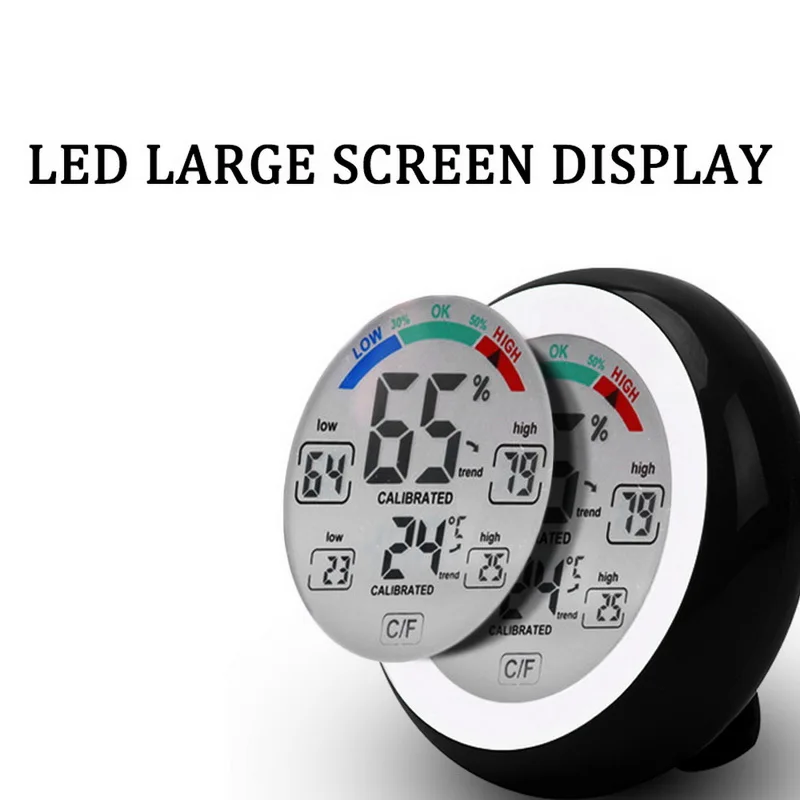 Комнатный термометр гигрометр с цифровым ЖК дисплеем круглый беспроводной