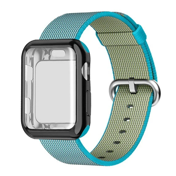 1 Чехол+ ремешок для apple watch band тканый нейлон apple watch 4 band 44 мм/40 мм iwatch 3 band 42 мм/38 мм correa ремень браслет аксессуар - Цвет ремешка: 1