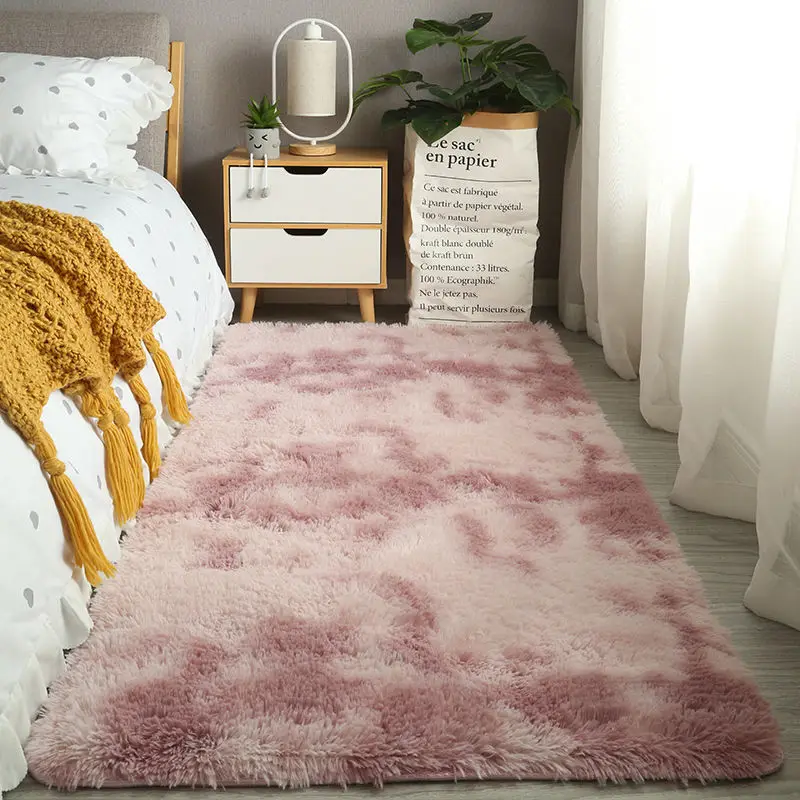 Plush Carpet For Living Room Bedroom Decoration Thick Fluffy Rug Anti-slip Floor Soft Rugs Green Tie Dying Mats Room Carpets plush rug,decorative carpet,plush carpet,non slip carpet