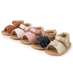 KIDSUN 2021 New Baby Summer Shoes Boys Girls Sandals Shoes Infant Non-slip Soft Sole Flat Leather Comfort Toddler First Walkers