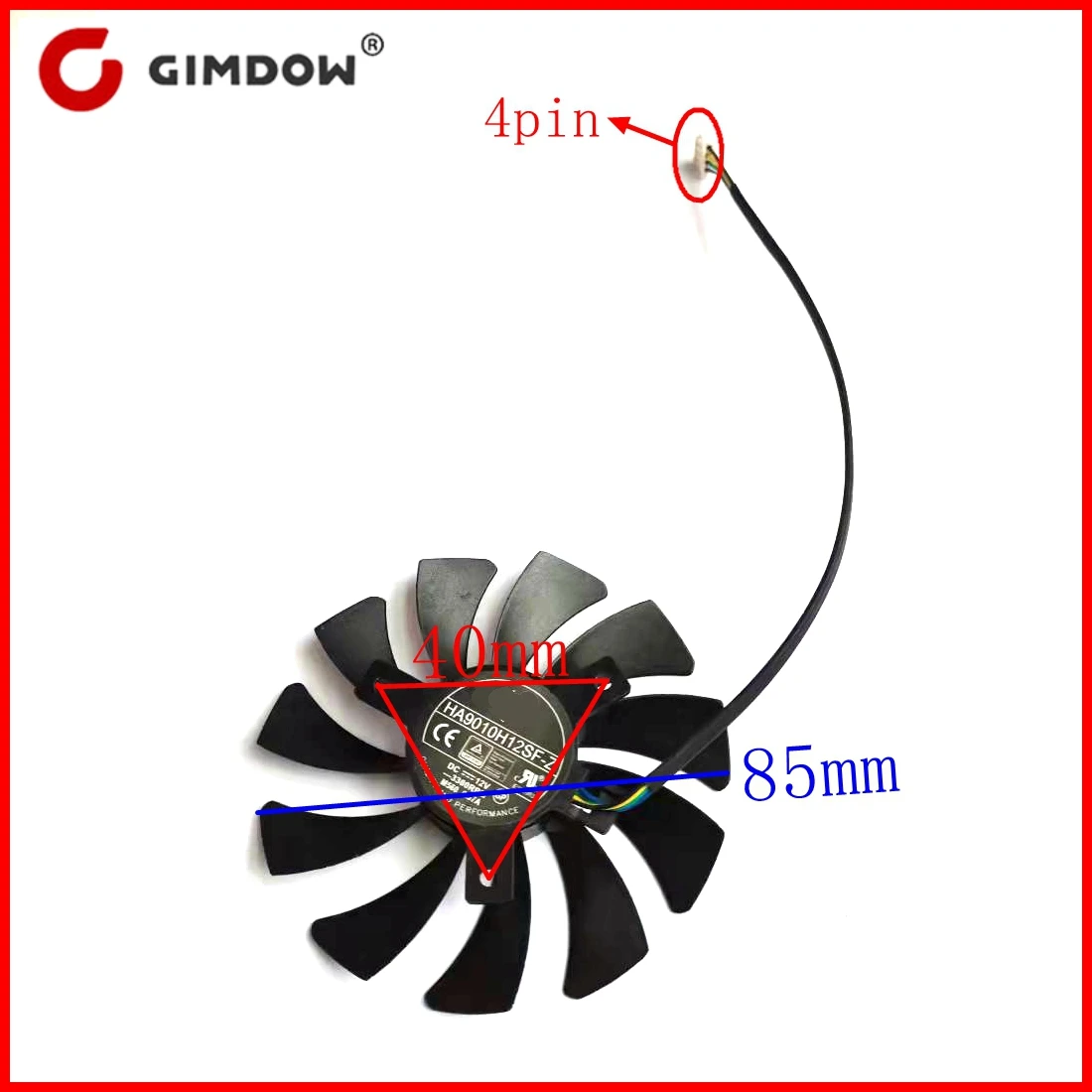 Новая модель 12 В постоянного тока 85 мм 4 контакта для видеокарты msi RX560 GTX1050/1060 AERO ITX