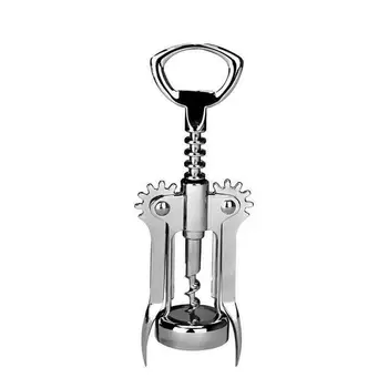 

200pcs Stainless Steel Wine Bottle Opener Handle Pressure Corkscrew Angel Wing Red Wine Openers Kitchen Bar Tool