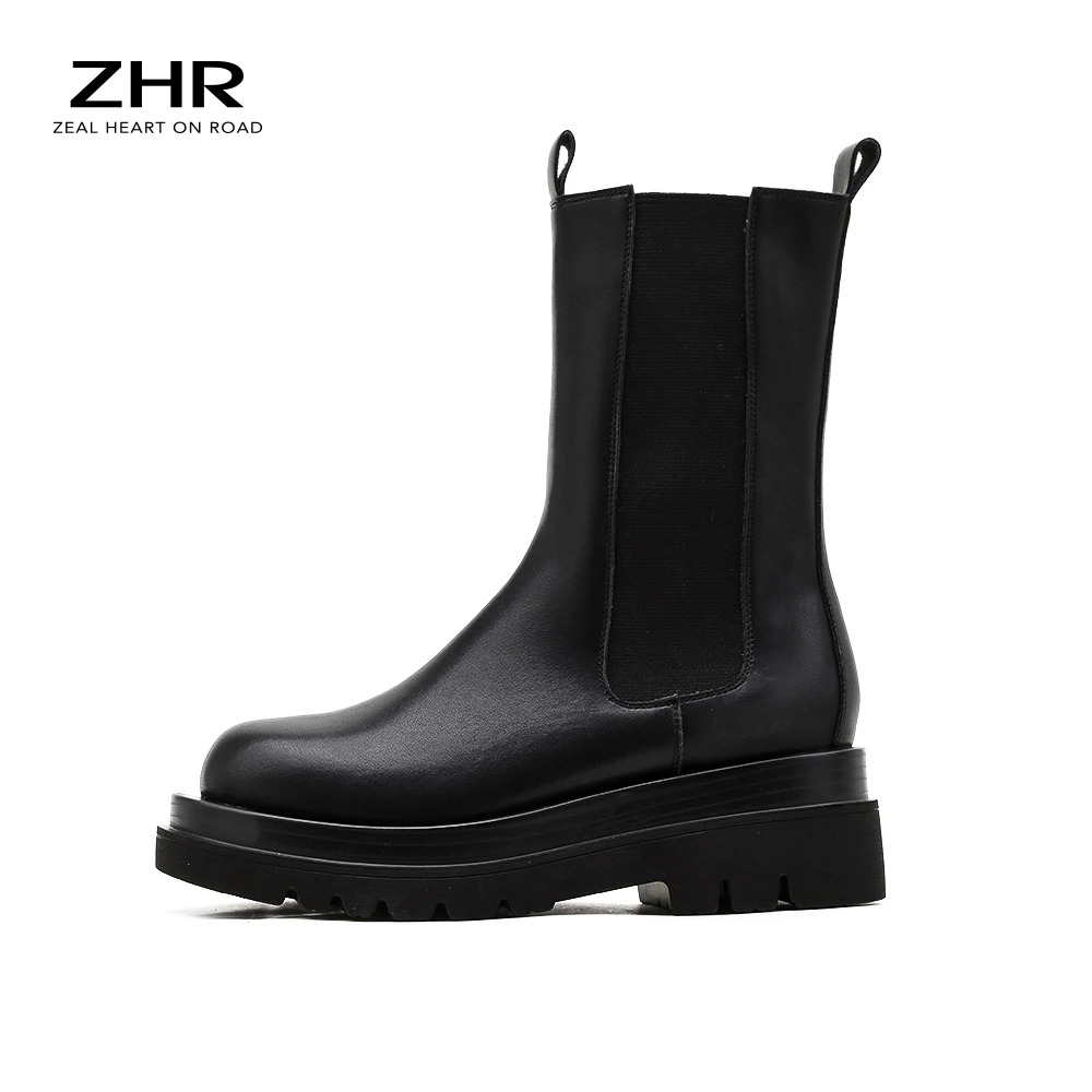 chunky leather ankle boots