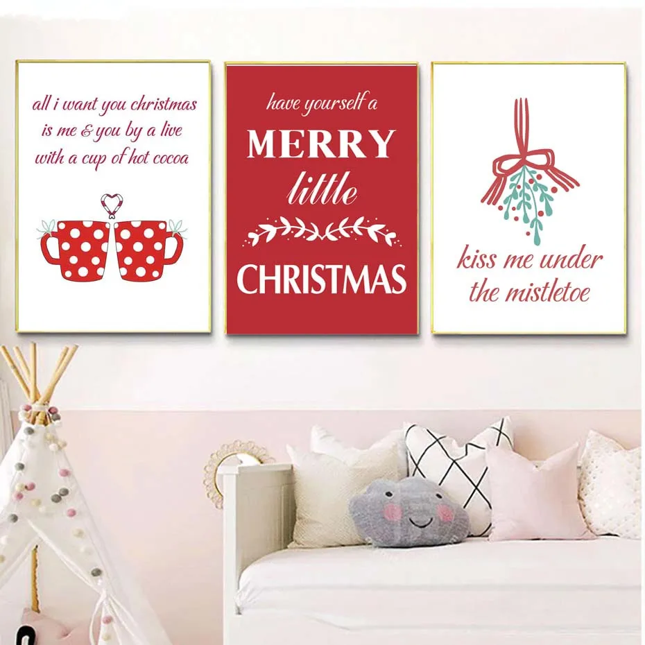 Merry Christmas Canvas Painting Posters And Prints Festival Wall Art Decorative Picture Decoration For Living Room Home Decor | Дом и сад