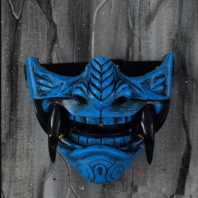 Half Face Mask Monster Kabuki Samurai Airsoft Evil Masks Hannya Oni Noh Mask~~